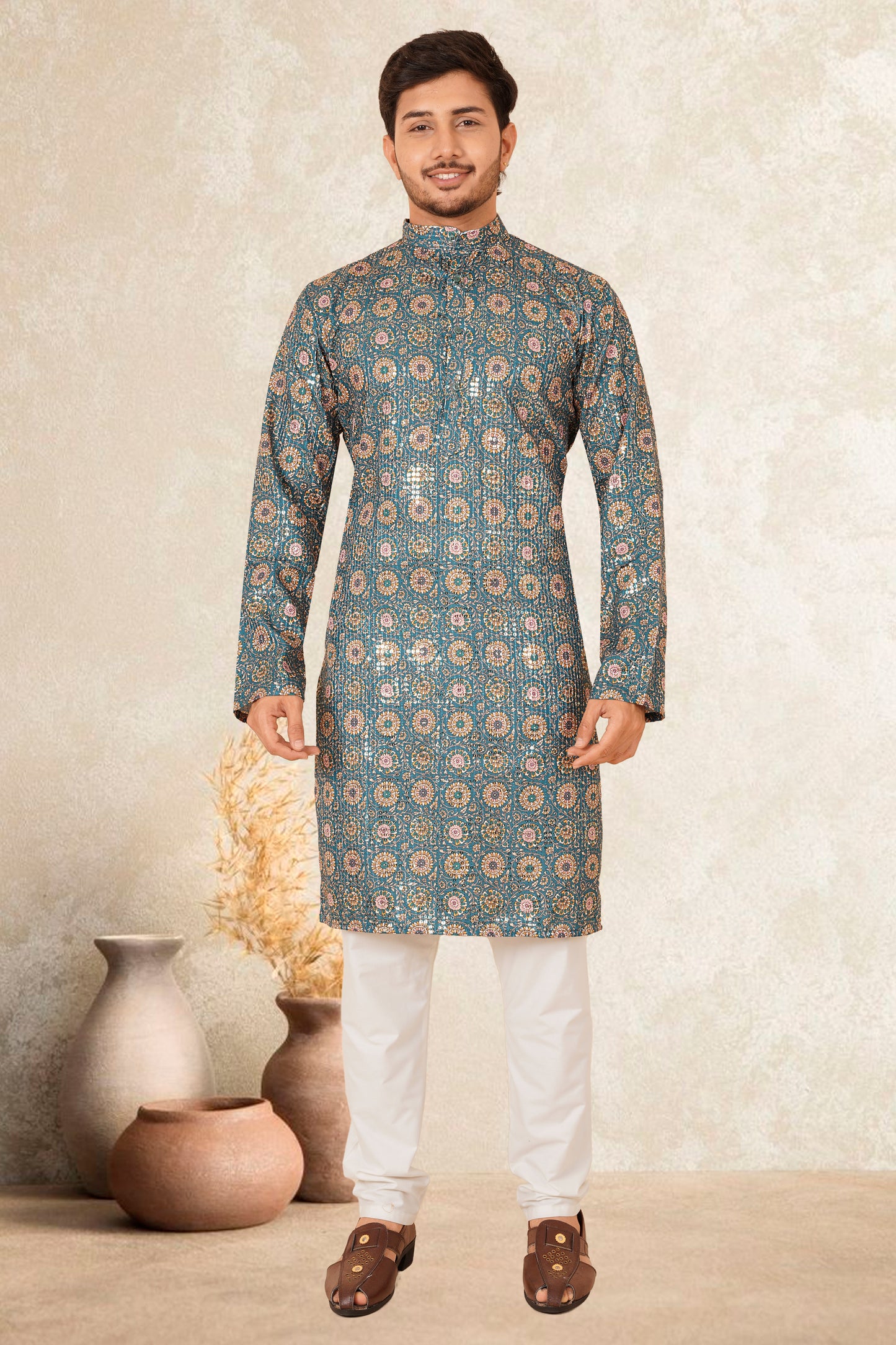 ABHIRNAV RANGOLI COLOUR PRINTED KURTA FOR MEN