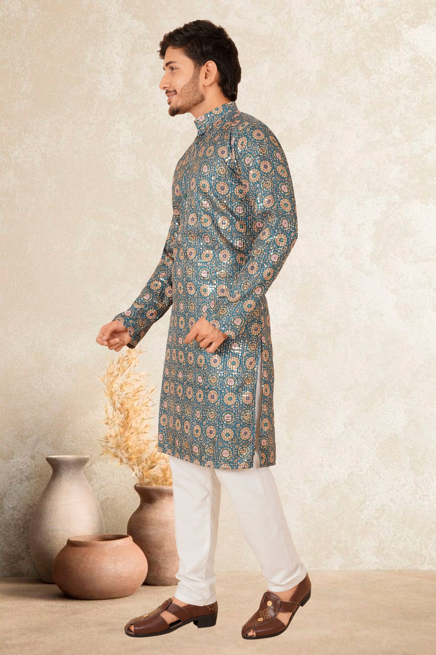 ABHIRNAV RANGOLI COLOUR PRINTED KURTA FOR MEN
