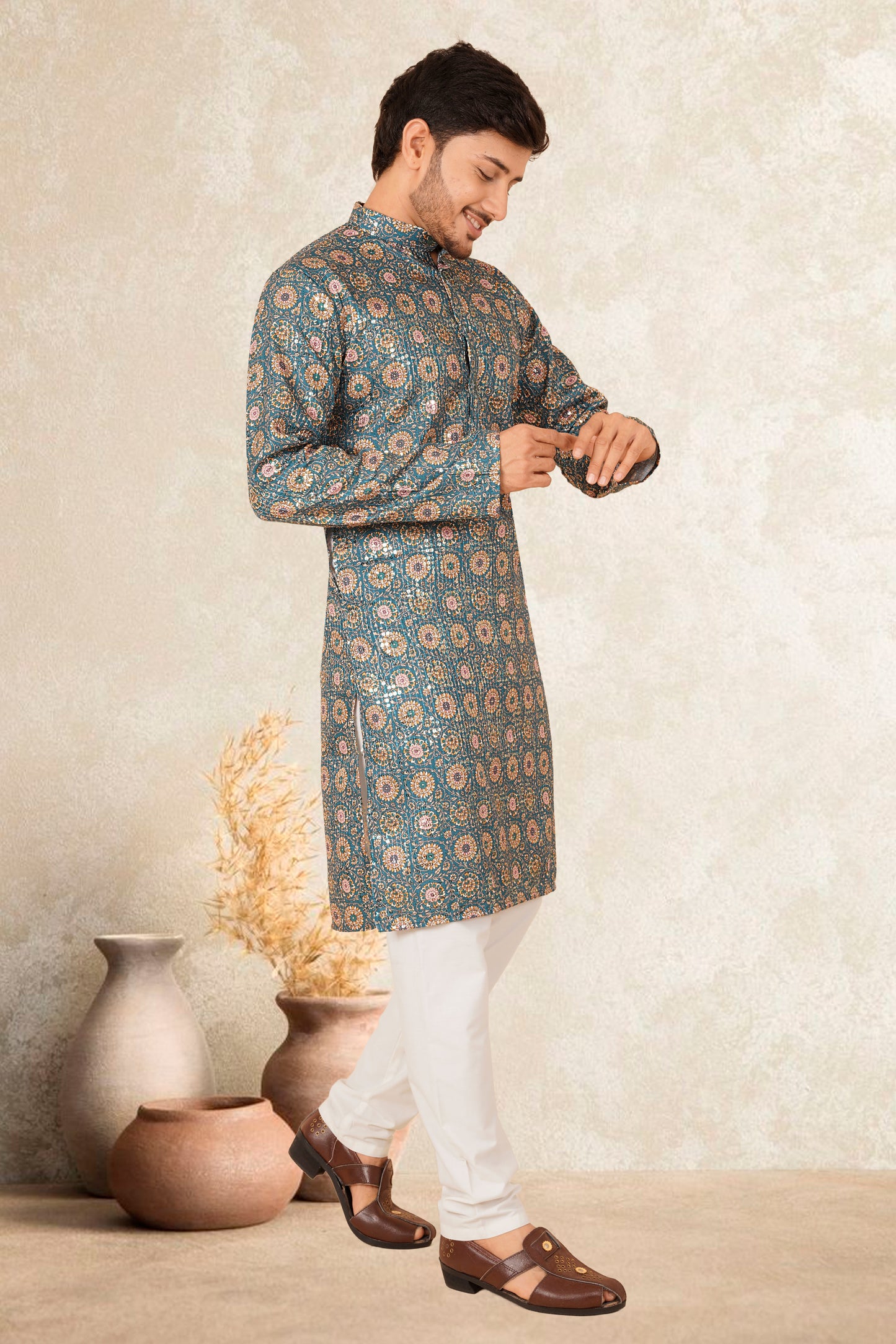ABHIRNAV RANGOLI COLOUR PRINTED KURTA FOR MEN