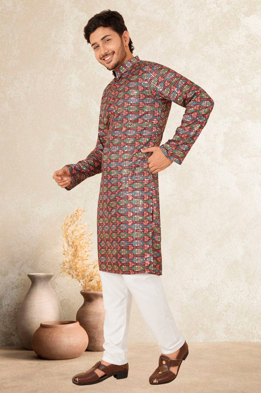 ABHIRNAV RANGOLI COLOUR PRINTED KURTA FOR MEN