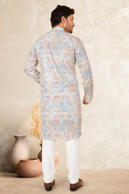 OCAEN COLOUR PRINTED KURTA FOR MEN