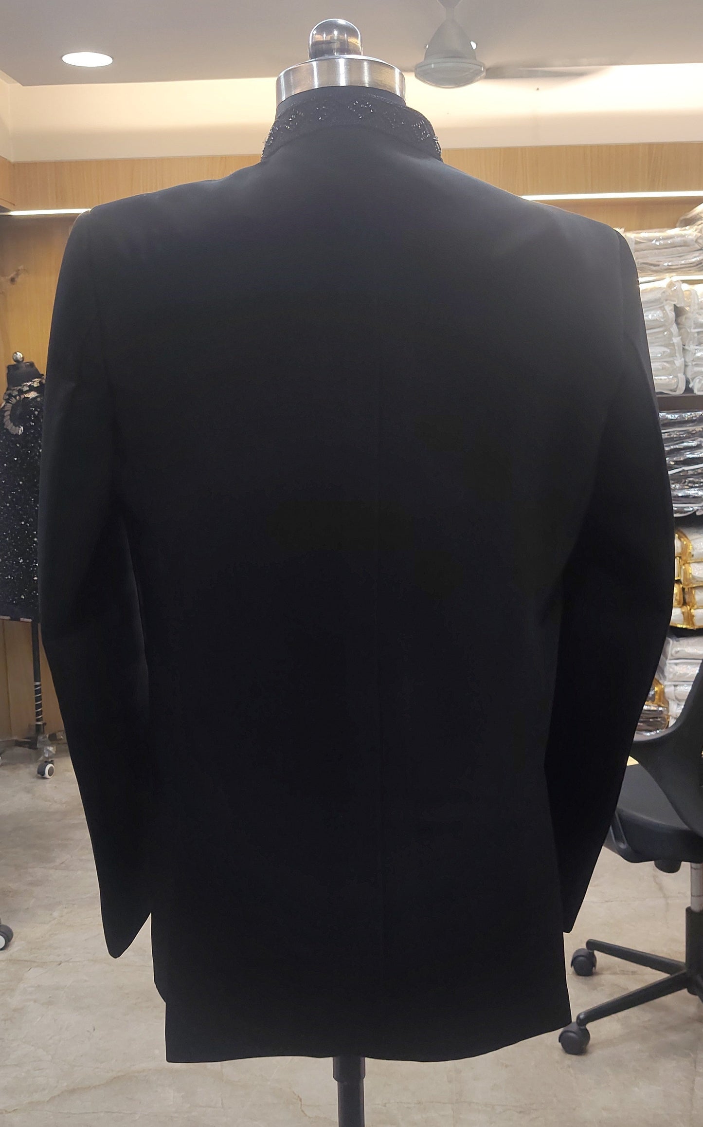 Premium Black Unstitched Deer Embroidered Suit | TR Lachka | Free Pants | Kavlee