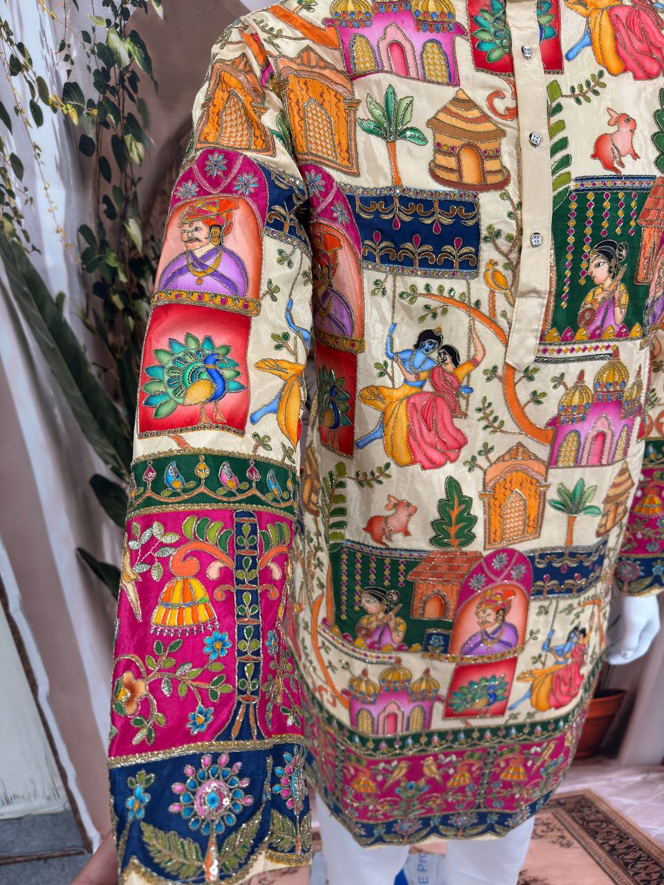 Premium Heritage Position Print Kurta for Men | Embroidered Festive Wear