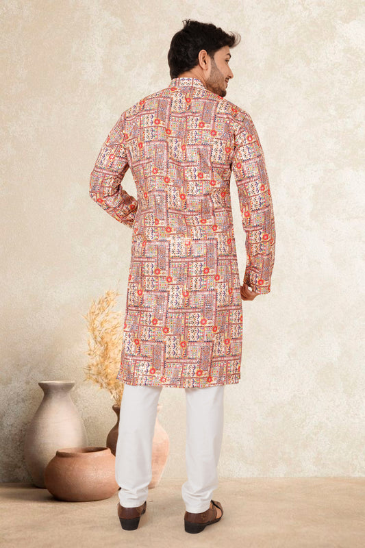 NAVLEE   COLOUR PRINTED KURTA FOR MEN