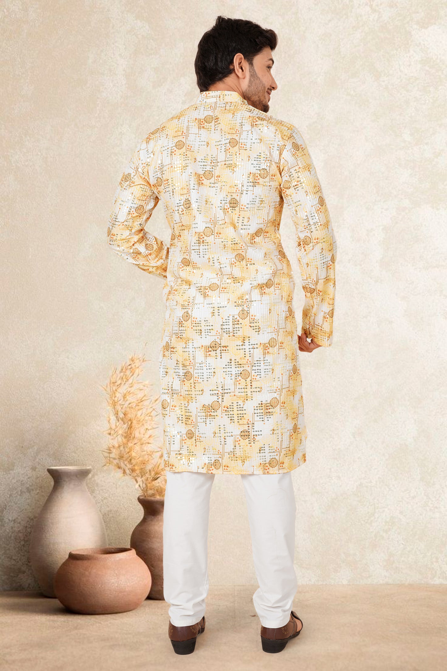 YEALLO  COLOUR PRINTED KURTA FOR MEN 1019+