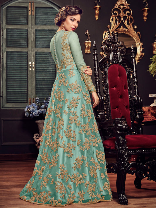 Premium Mustard Yellow Embroidered Unstitched Gown - 10500 B