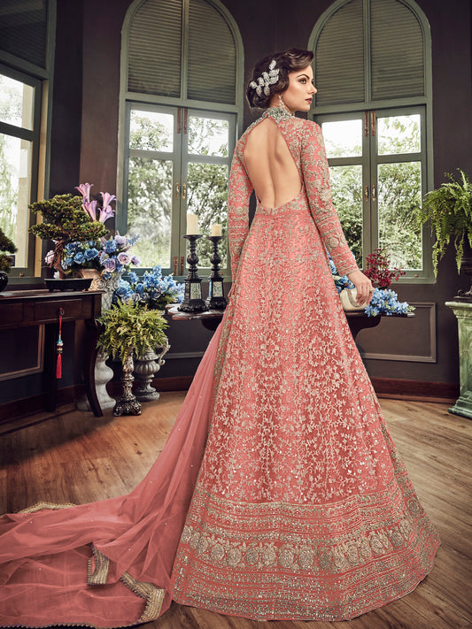 Beautiful Bottle Green Golden Embroidered Party Gown – 10501Beautiful Bottle Green Golden Embroidered Party Gown – 10501