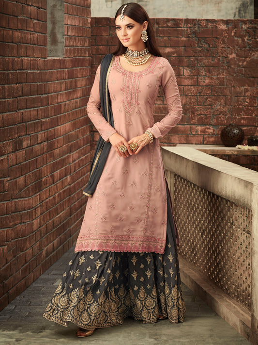 Premium Embroidered Sharara Suit Set | Luxury Party Wear by Kavlee