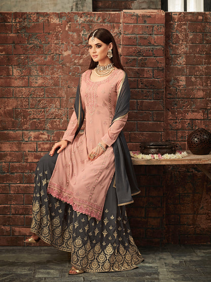 Premium Embroidered Sharara Suit Set | Luxury Party Wear by Kavlee