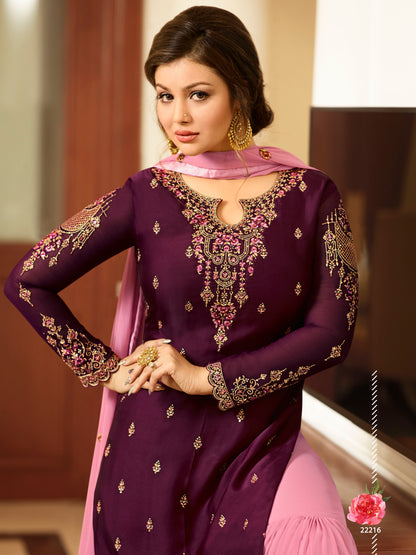 Premium Embroidered Sharara Suit Set | Luxury Party Wear by Kavlee