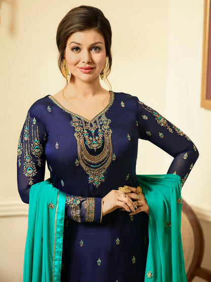 Premium Wine Heavily Embroidered Peplum Sharara Suit | Luxury Festive Wear | Kavlee