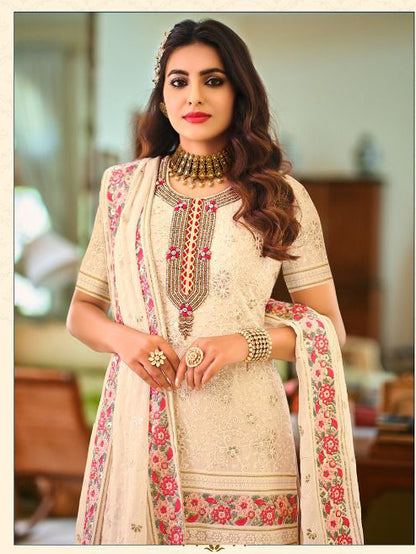 Exquisite Mustard Yellow Heavy Embroidered Peplum Sharara Suit | Luxury Festive Wear | Kavlee