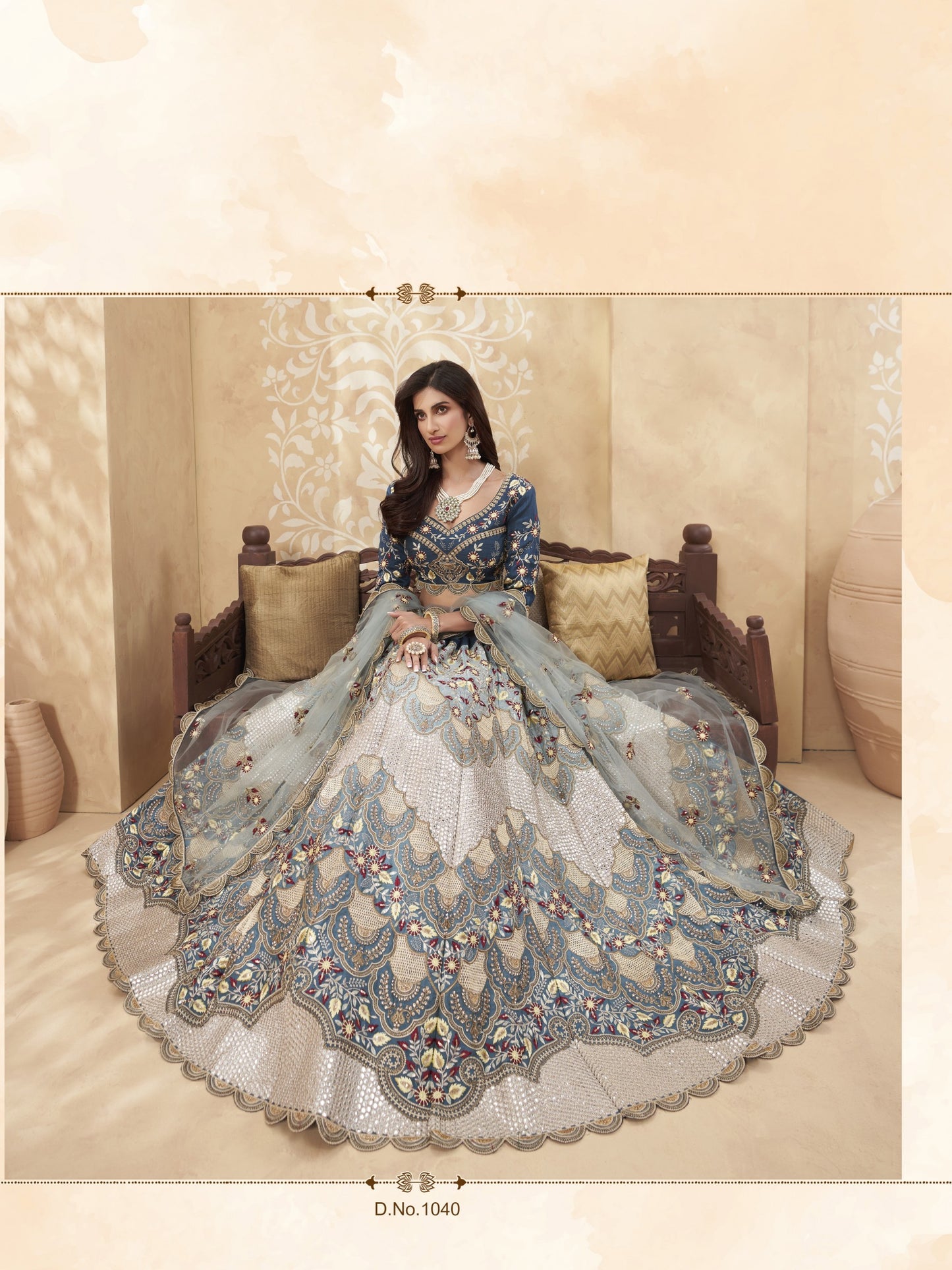 Premium Teal Blue Soft Silk Wedding Lehenga with Heavy Sequence & Thread Work