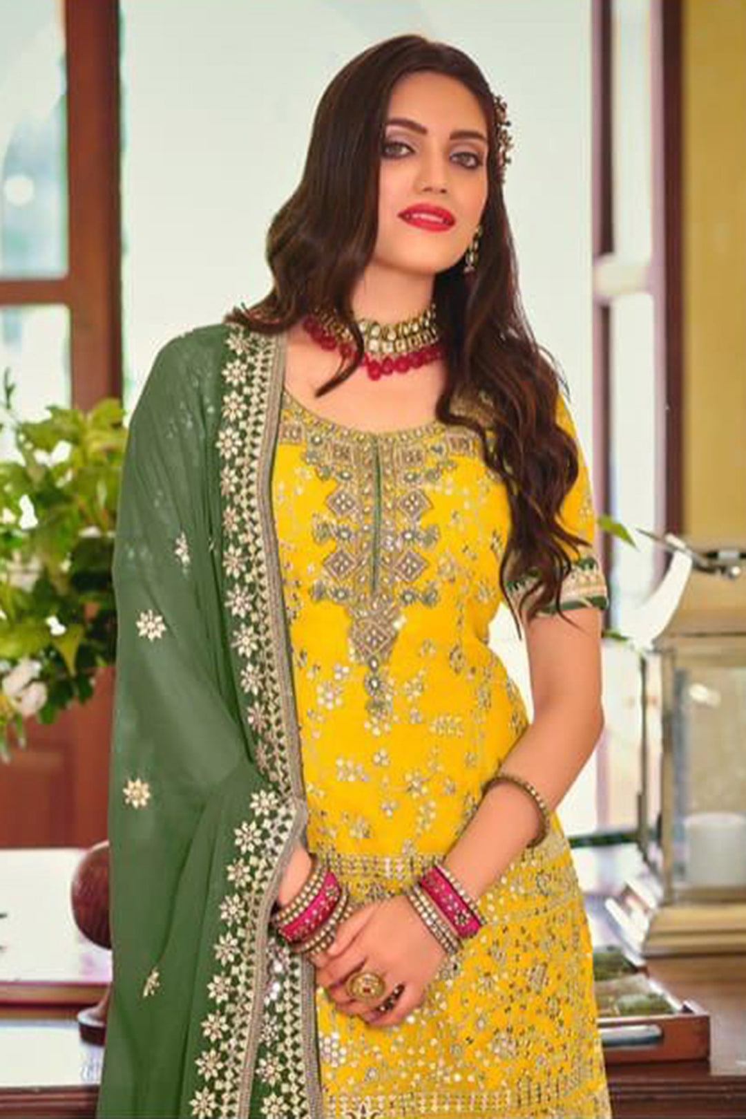 Heavy Embroidered Designer Sharara Suit | Luxury Festive Wear | Kavlee
