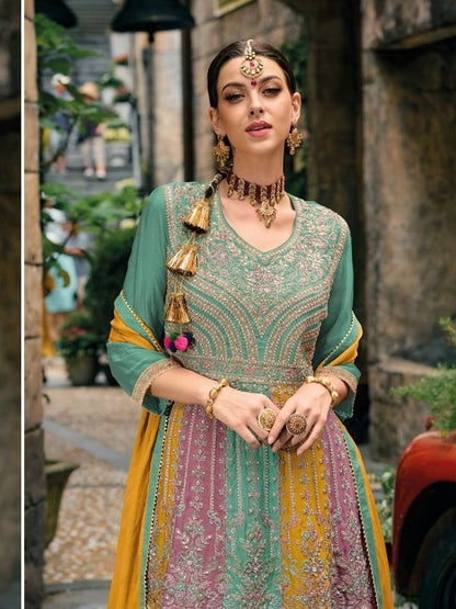 Premium Heavy Embroidered Peplum Sharara Suit - 3 Colors | Kavlee