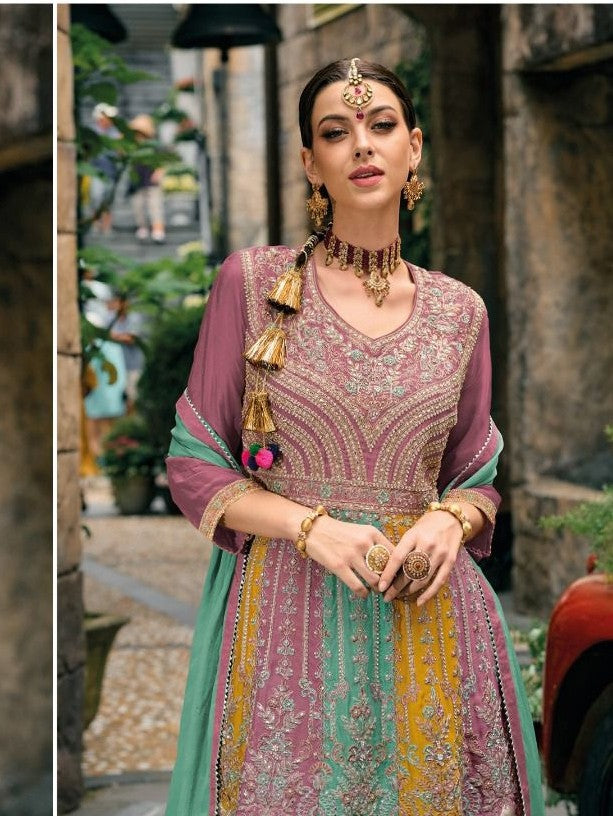 Premium Heavy Embroidered Peplum Sharara Suit - 3 Colors | Kavlee