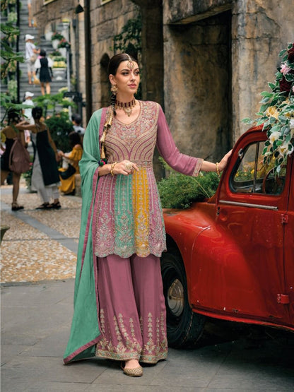 Premium Heavy Embroidered Peplum Sharara Suit - 3 Colors | Kavlee
