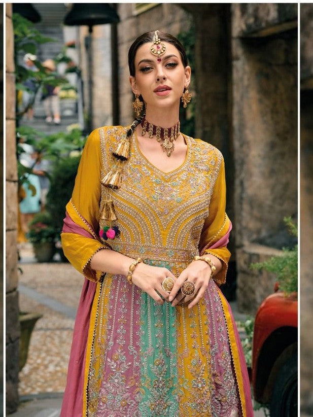 Premium Heavy Embroidered Peplum Sharara Suit - 3 Colors | Kavlee