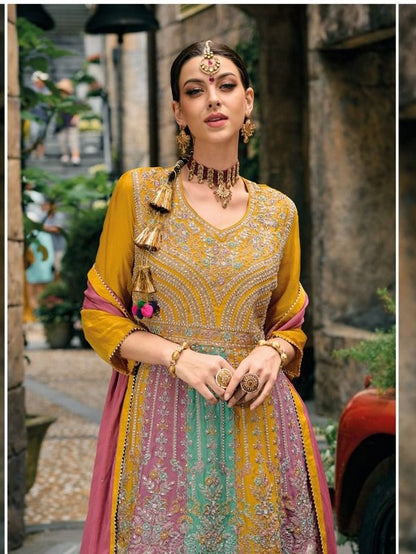 Premium Heavy Embroidered Peplum Sharara Suit - 3 Colors | Kavlee