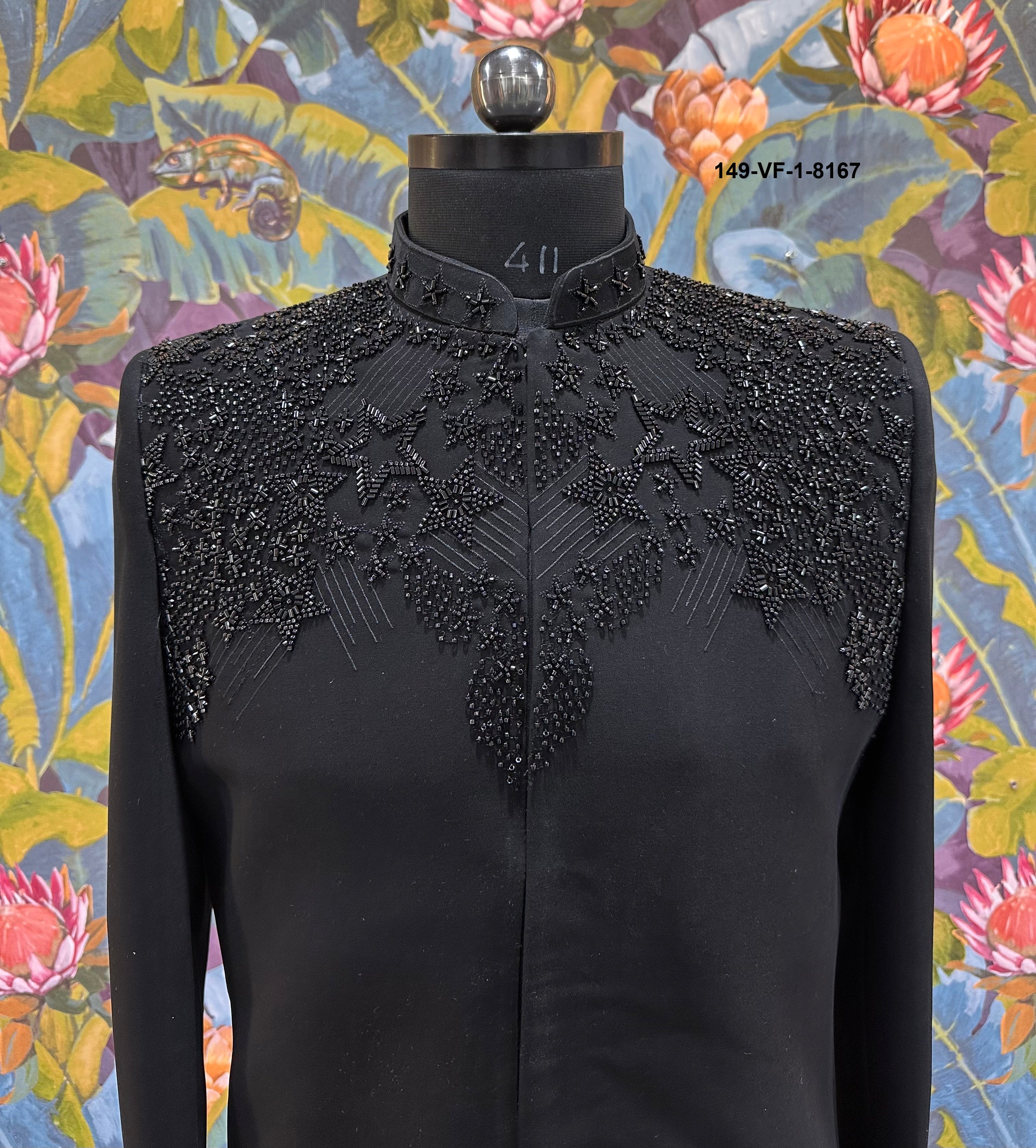 Men Premium Black Embroidered Sherwani Fabric with Free Pant – Unstitched Designer Wear