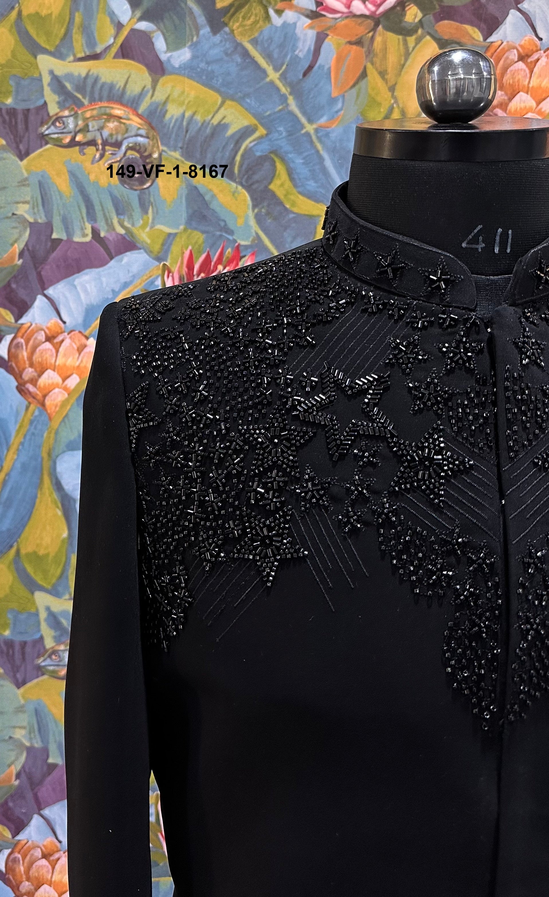 Men Premium Black Embroidered Sherwani Fabric with Free Pant – Unstitched Designer Wear