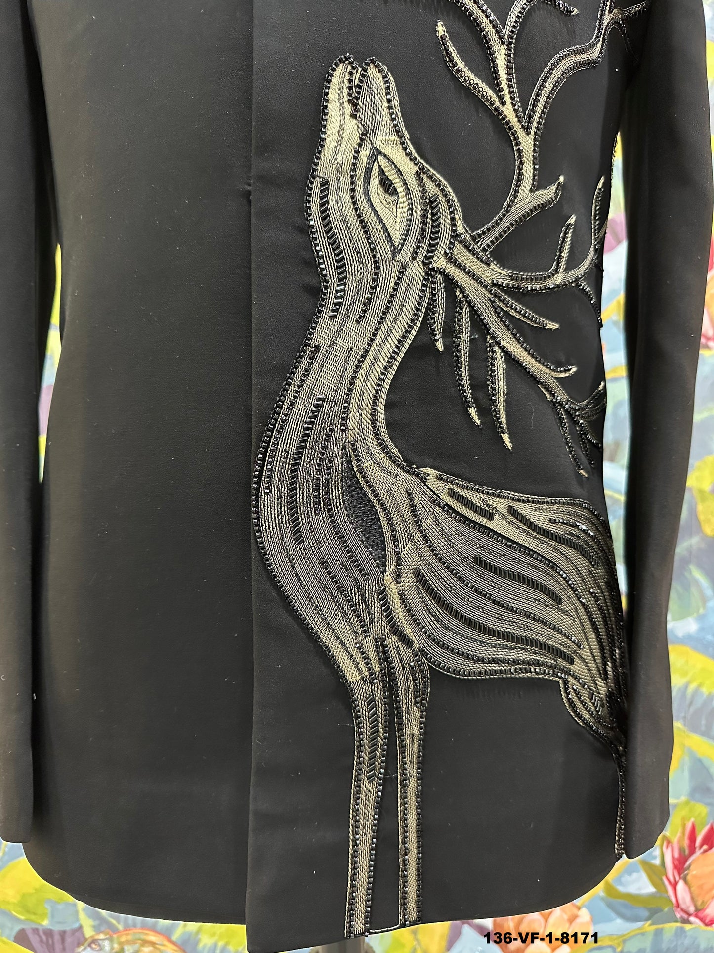 Premium Black Unstitched Deer Embroidered Suit | TR Lachka | Free Pants | Kavlee