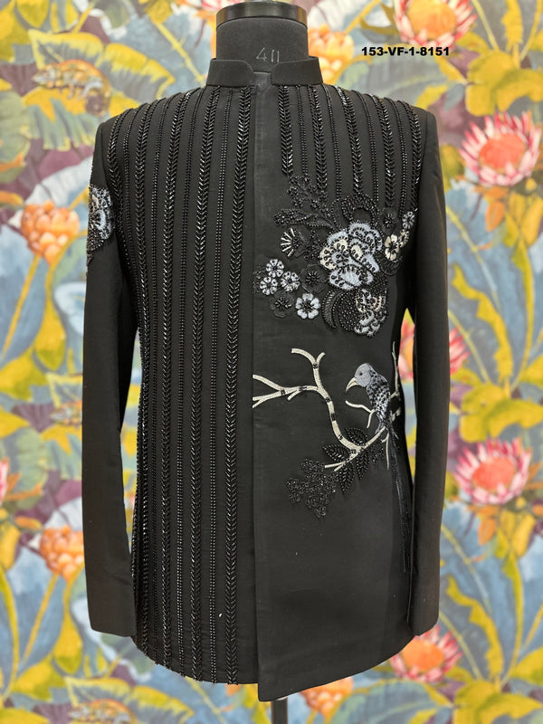 Premium Black Asymmetrical Embroidered Suit | TR Lachka | Free Pants | Kavlee
