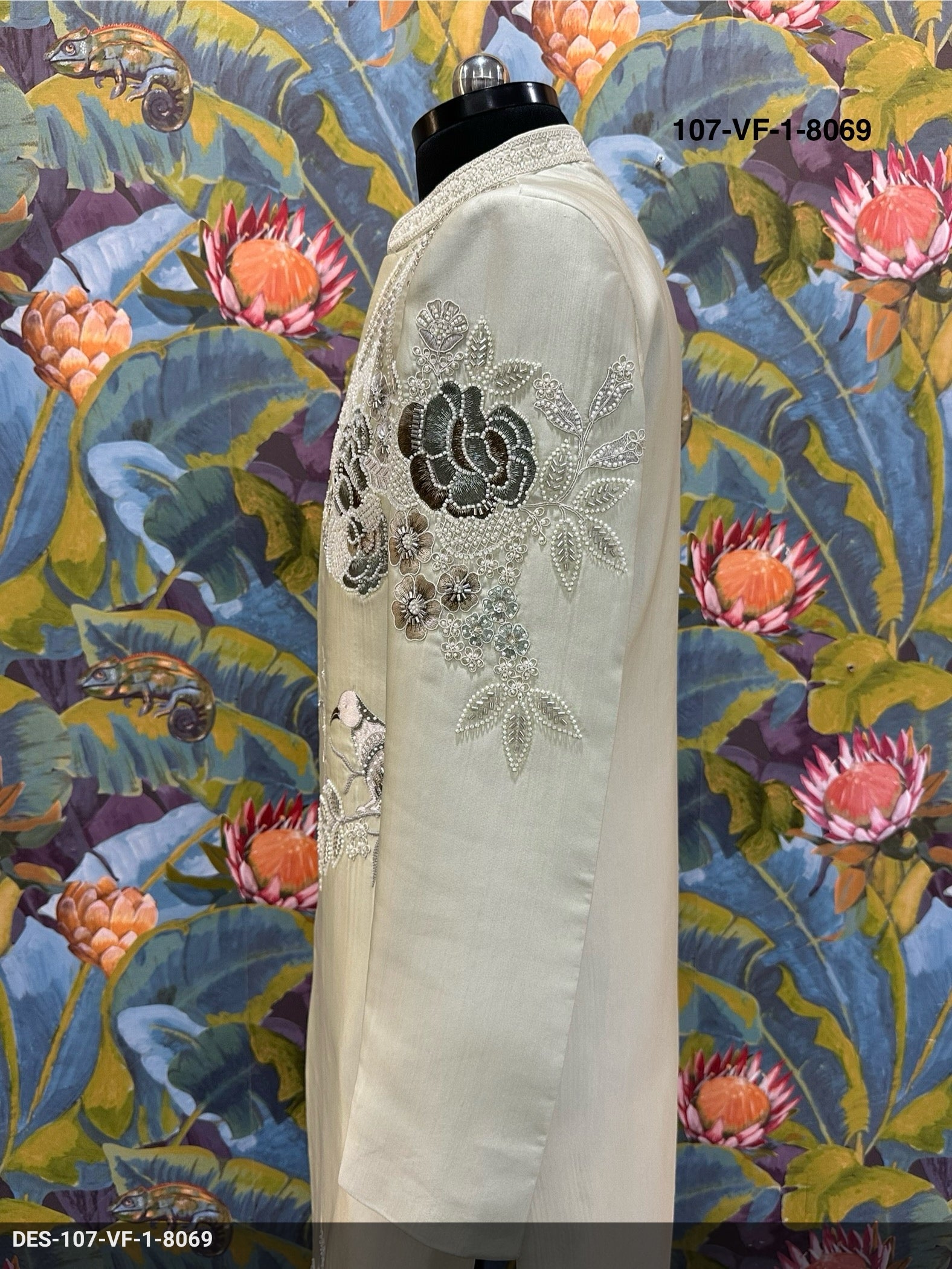 Men Premium Pista Green Embroidered Sherwani Fabric with Free Pant – Unstitched Wedding Wear