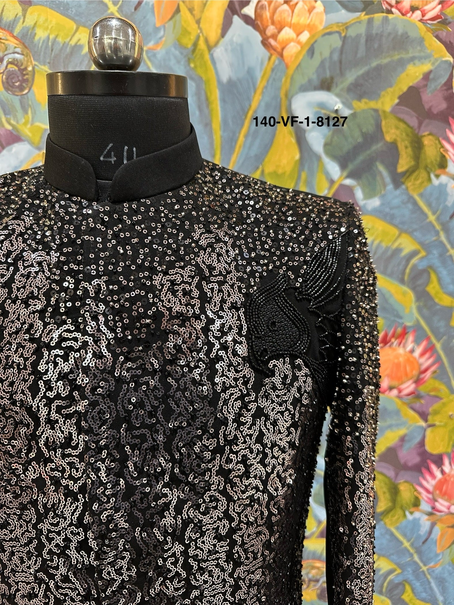 Premium Black Sequin Party Suit | TR Lachka Fabric | Free Pants | Kavlee