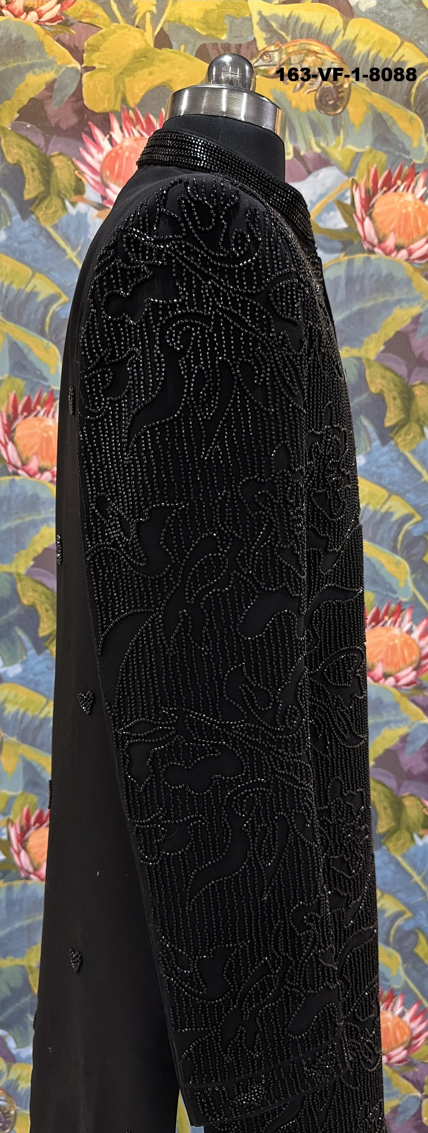 Men Black TR Lachko Indo Sherwani with Pant – Unstitched Premium Wedding Wear