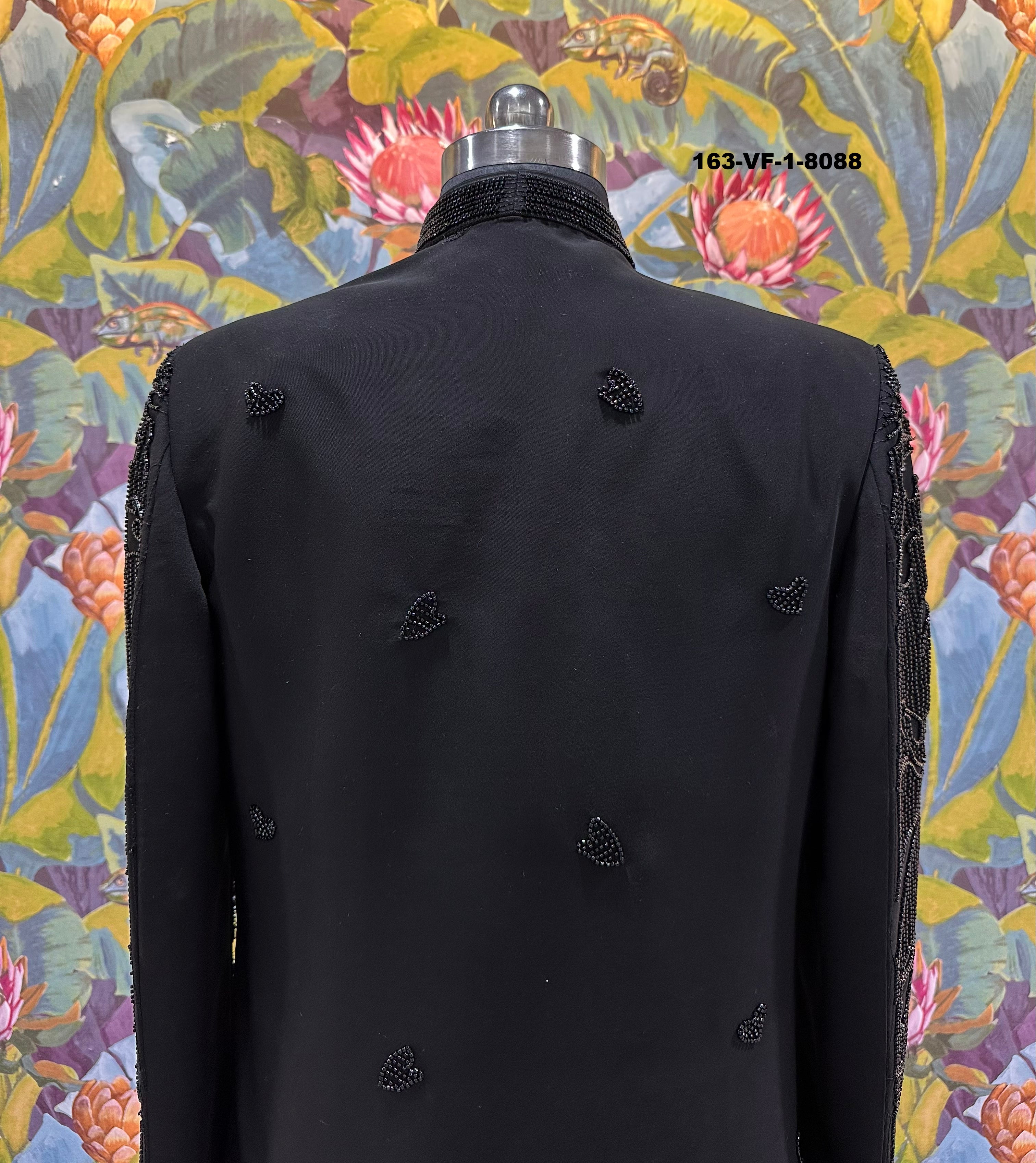 Men Black TR Lachko Indo Sherwani with Pant – Unstitched Premium Wedding Wear