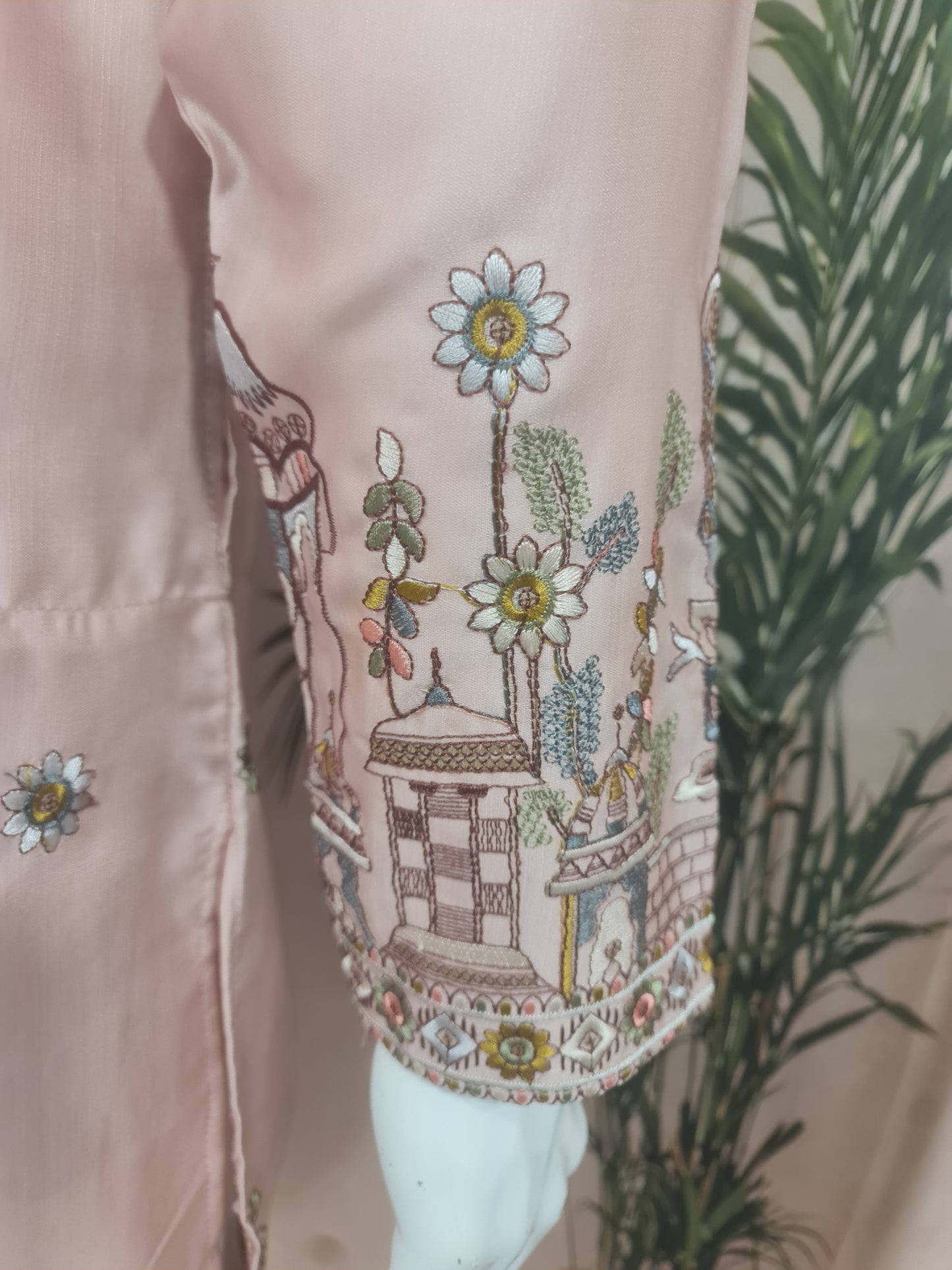 Premium Peach Men's Kurta with Heritage Embroidery | Kavlee Tradition Wear