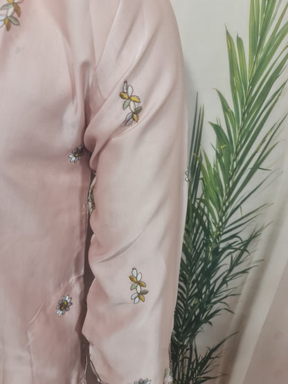 Premium Peach Men's Kurta with Heritage Embroidery | Kavlee Tradition Wear