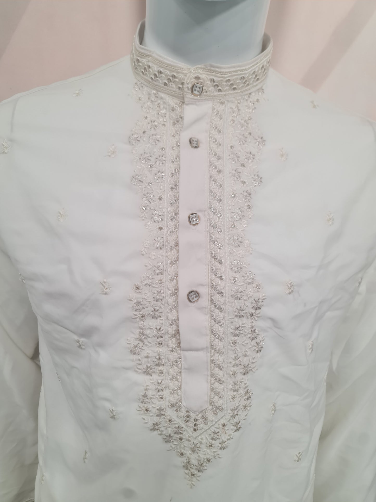 Premium Pristine White Men's Kurta with Fine Embroidery | Kavlee Tradition Wear