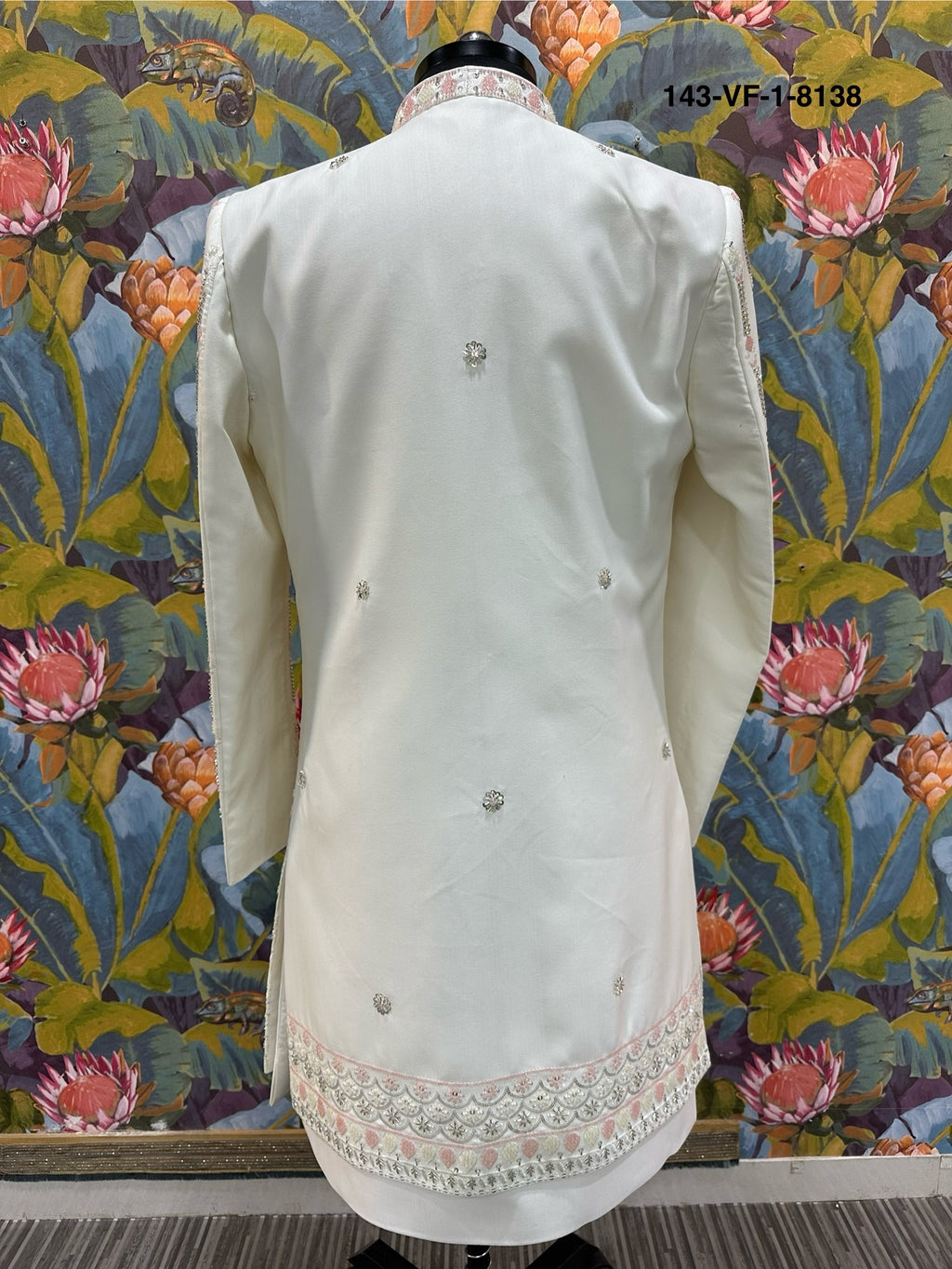 Premium Cream Pearl & Sequin Embroidered Suit | Devine Touch | Free Pants | Kavlee