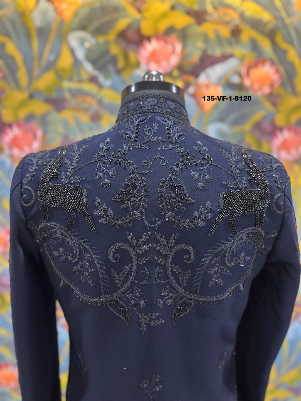 Men Premium Blue Embroidered Sherwani Fabric with Free Pant – Unstitched Designer Wear