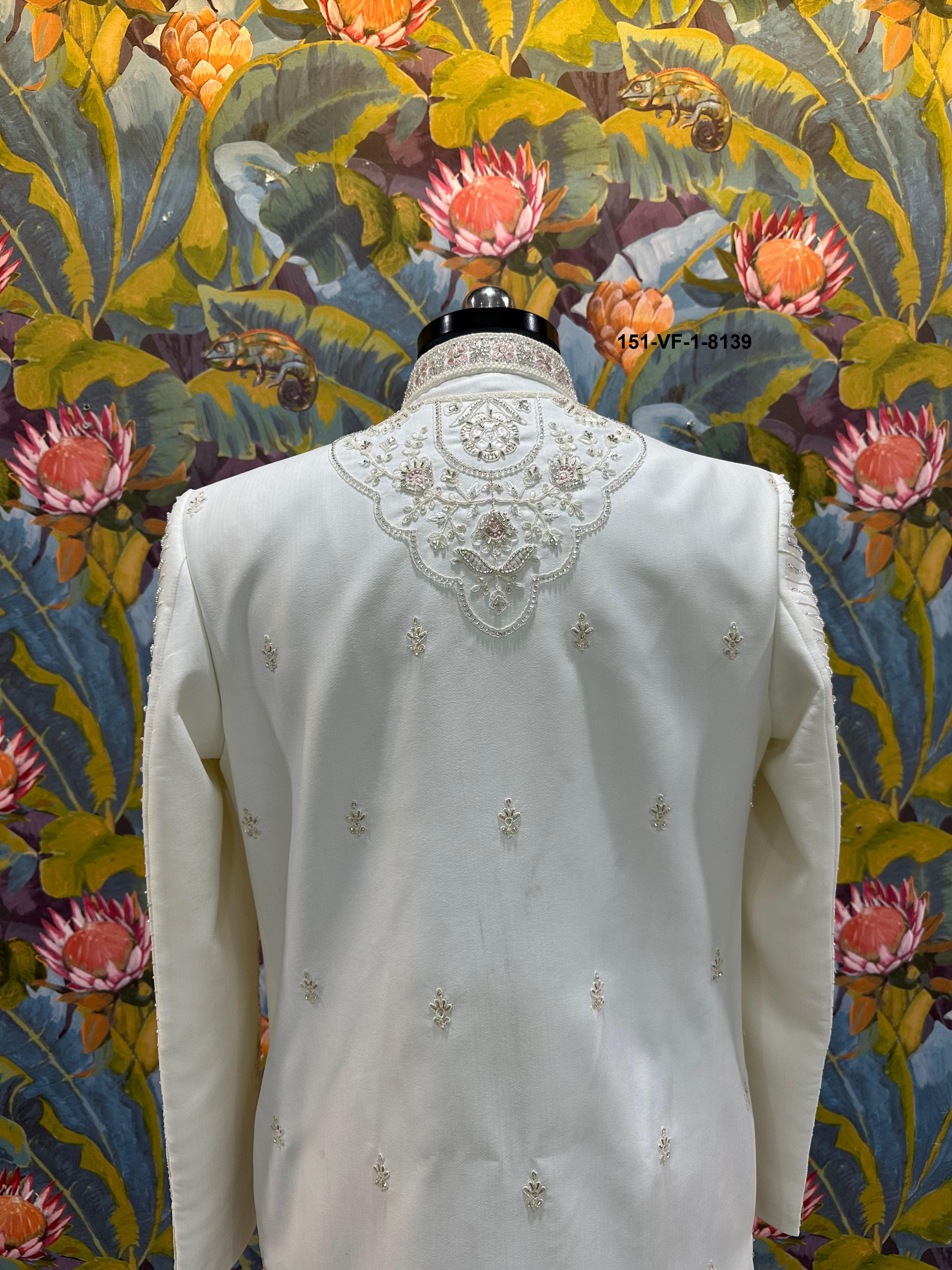 Premium Cream Royal Sherwani with Kamar Belt & Dupatta | Devine Touch | Free Pants | Kavlee