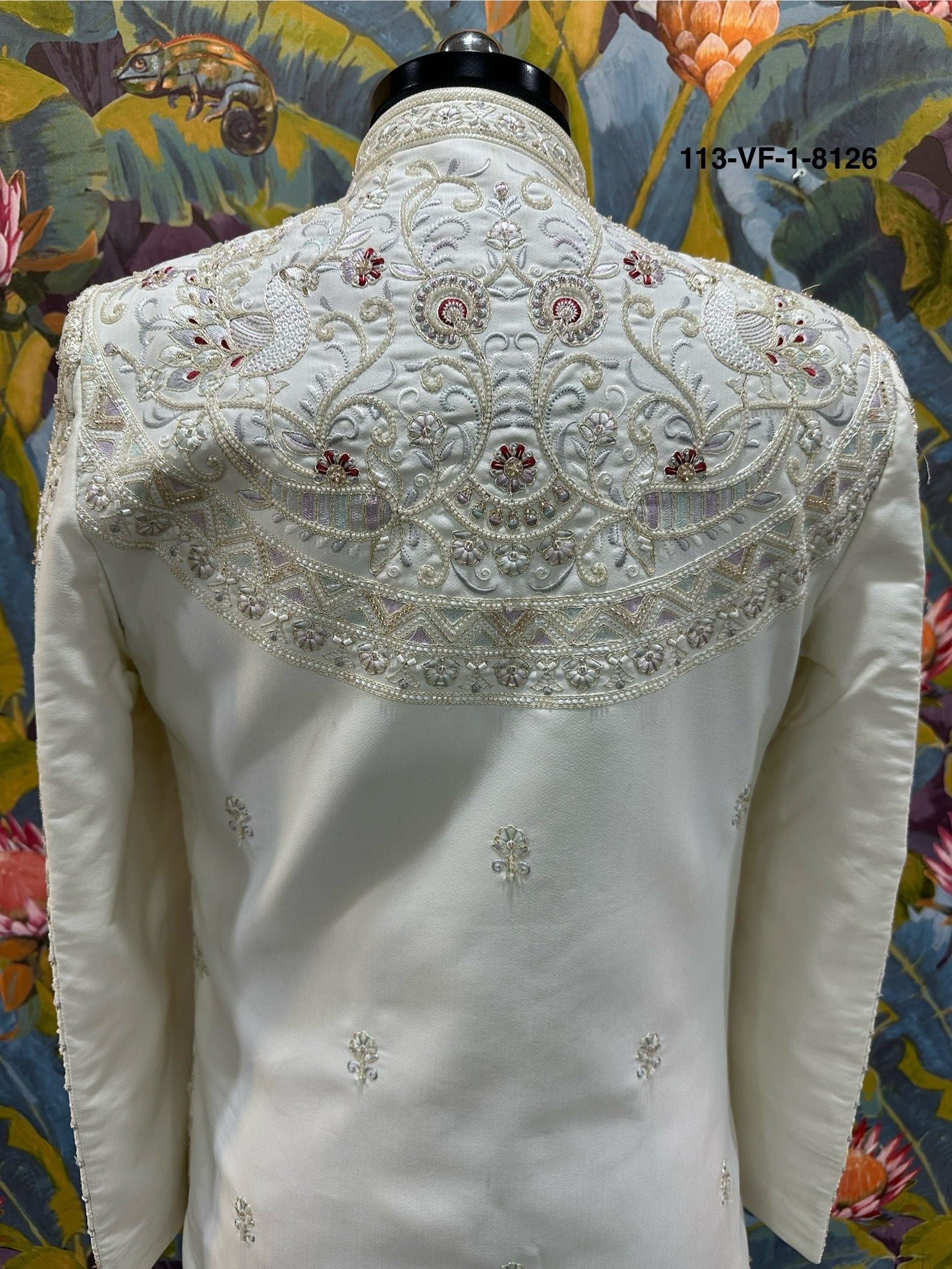 Premium White Royal Embroidered Sherwani | Devine Touch | Free Pants & Juti | Kavlee