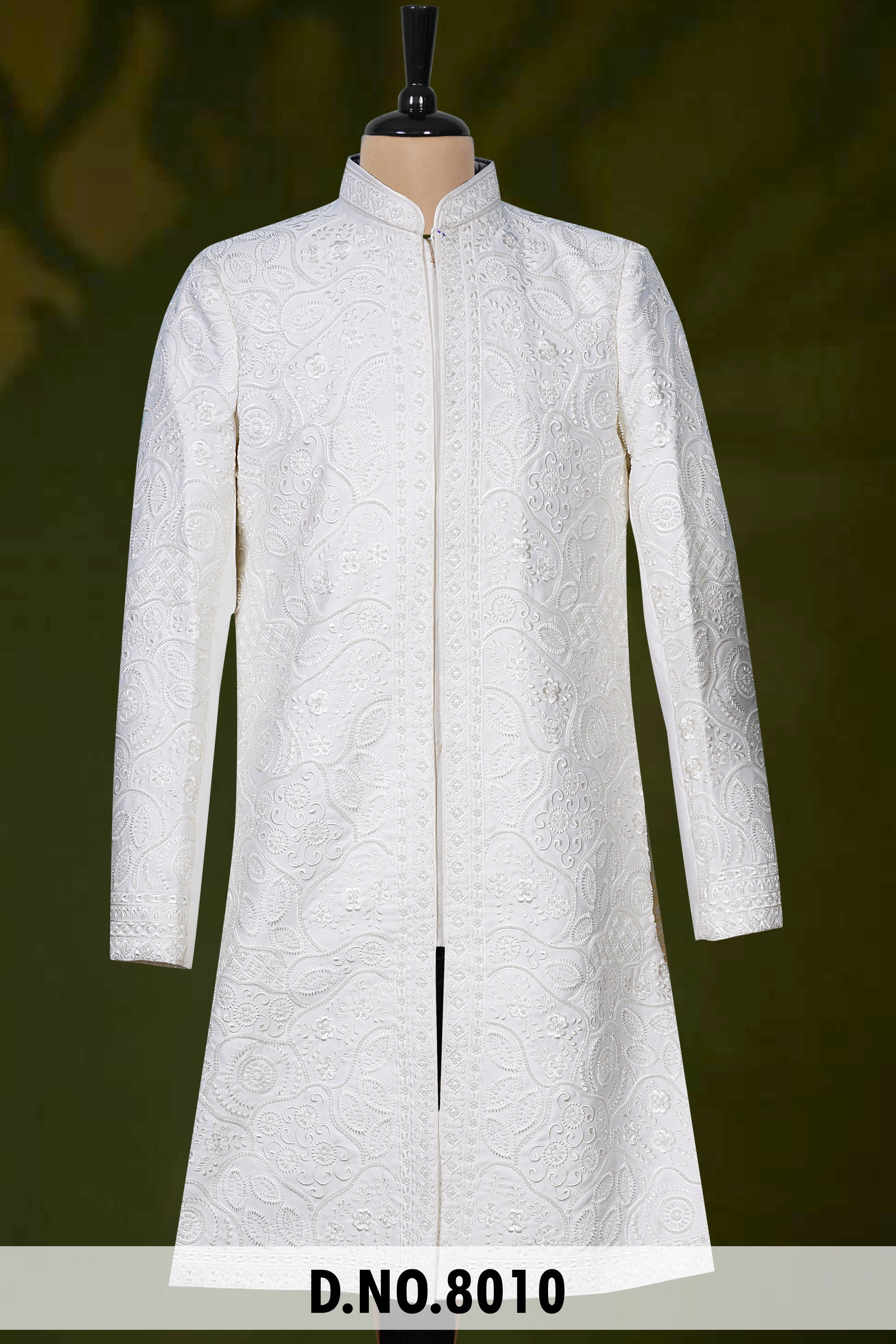 Men Cream Devine Touch Indo Sherwani – Unstitched Premium Wear