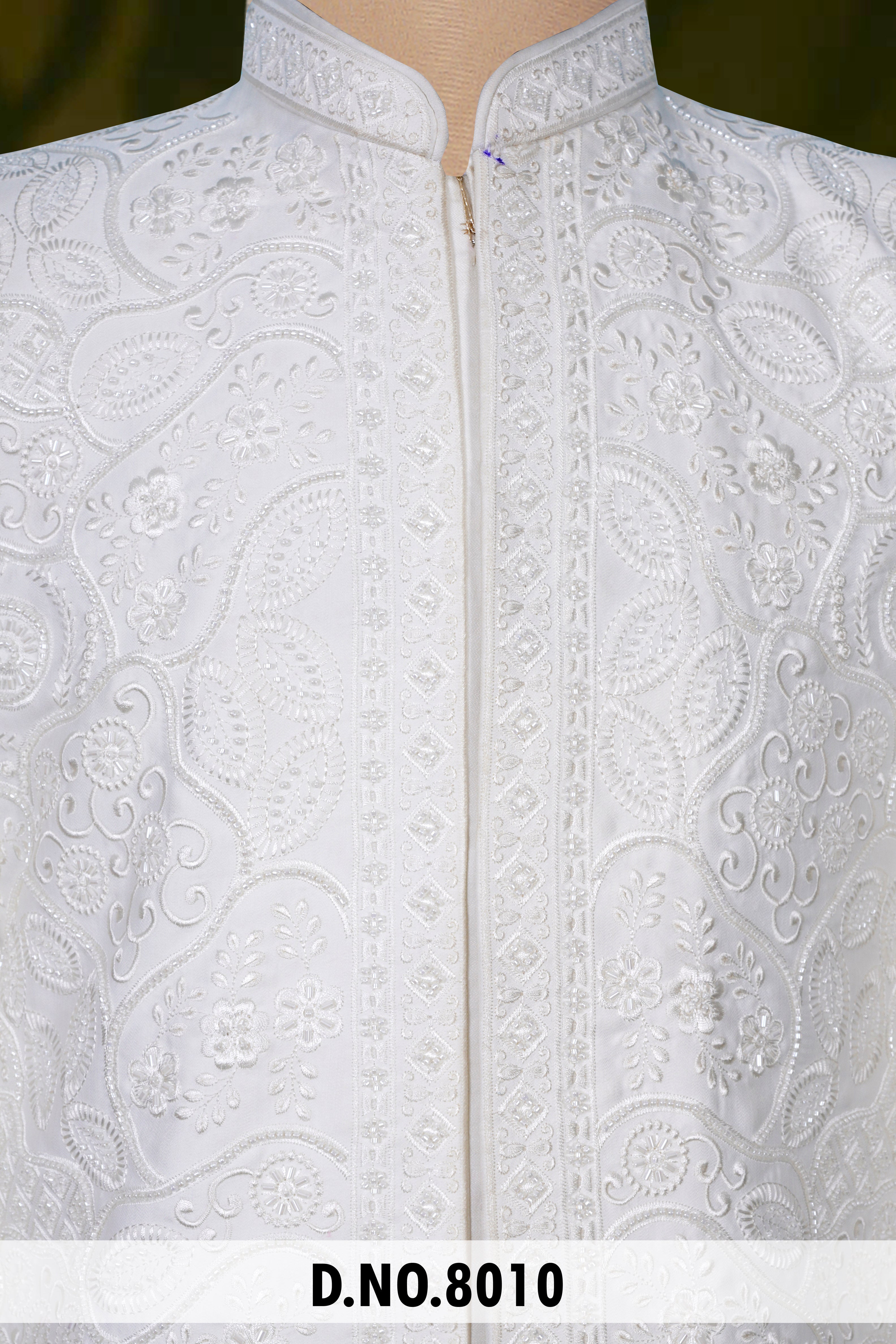 Men Cream Devine Touch Indo Sherwani – Unstitched Premium Wear