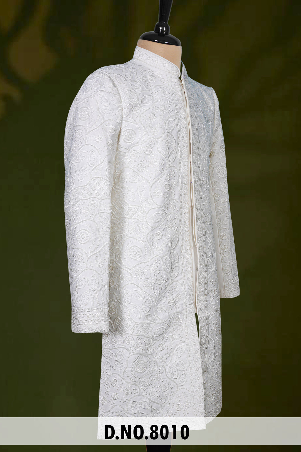 Men Cream Devine Touch Indo Sherwani – Unstitched Premium Wear