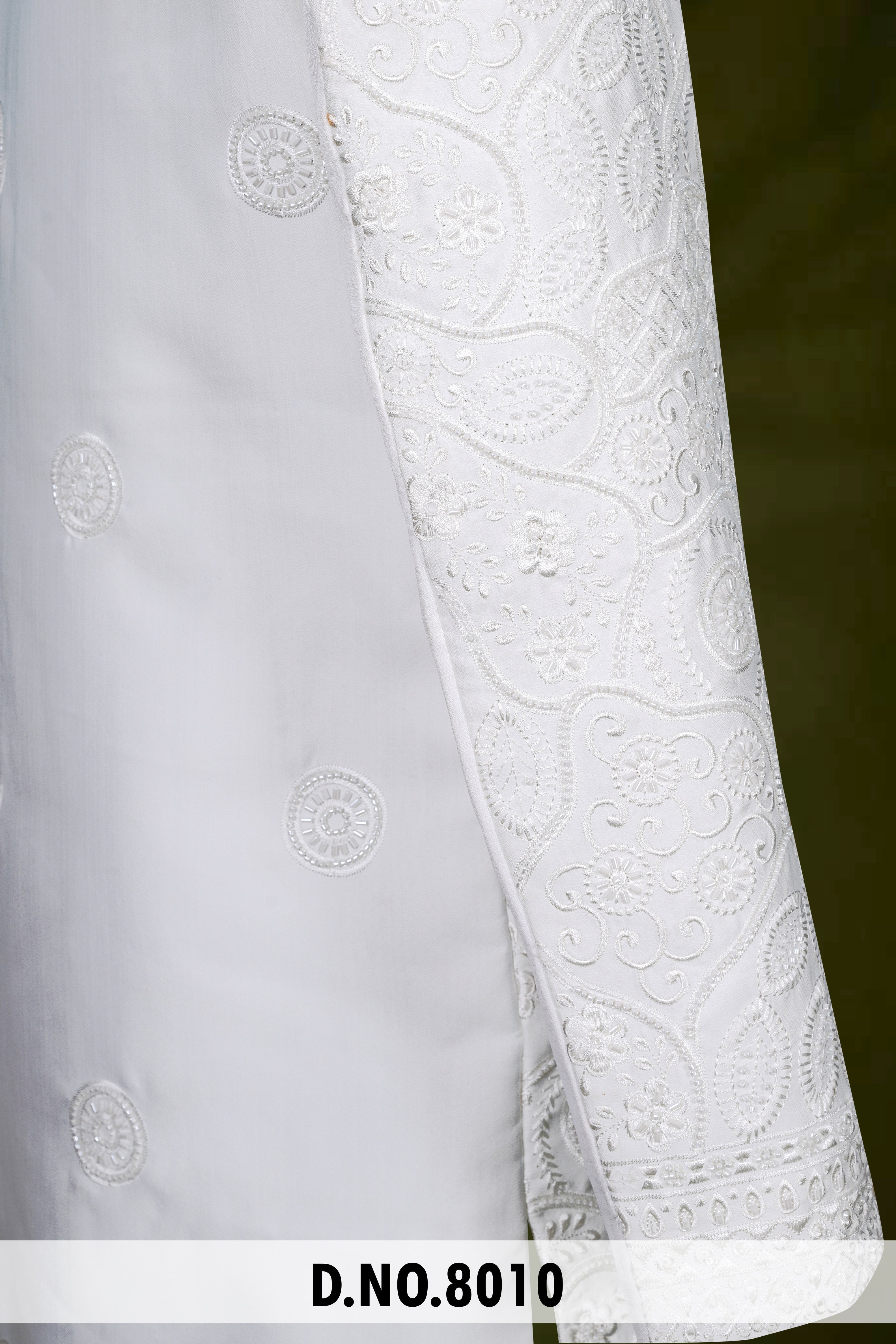 Men Cream Devine Touch Indo Sherwani – Unstitched Premium Wear