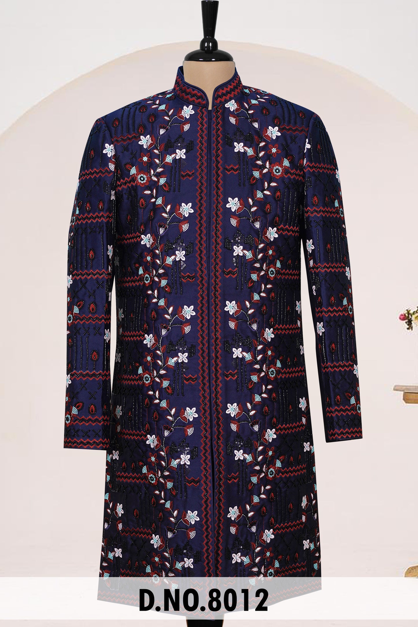 Men Blue TR Lachko Indo Sherwani with Pant – Unstitched Premium Wear