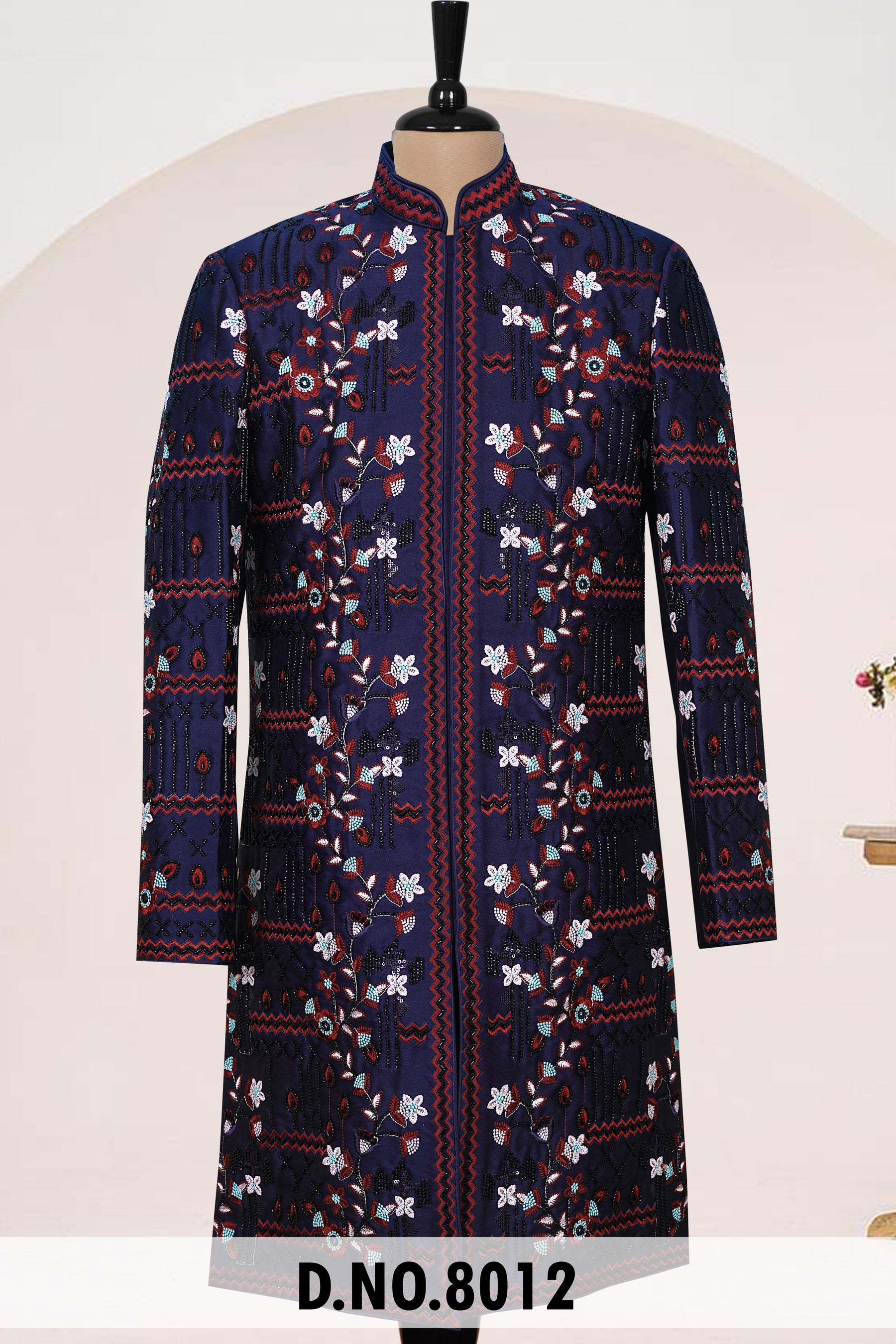 Men Blue TR Lachko Indo Sherwani with Pant – Unstitched Premium Wear