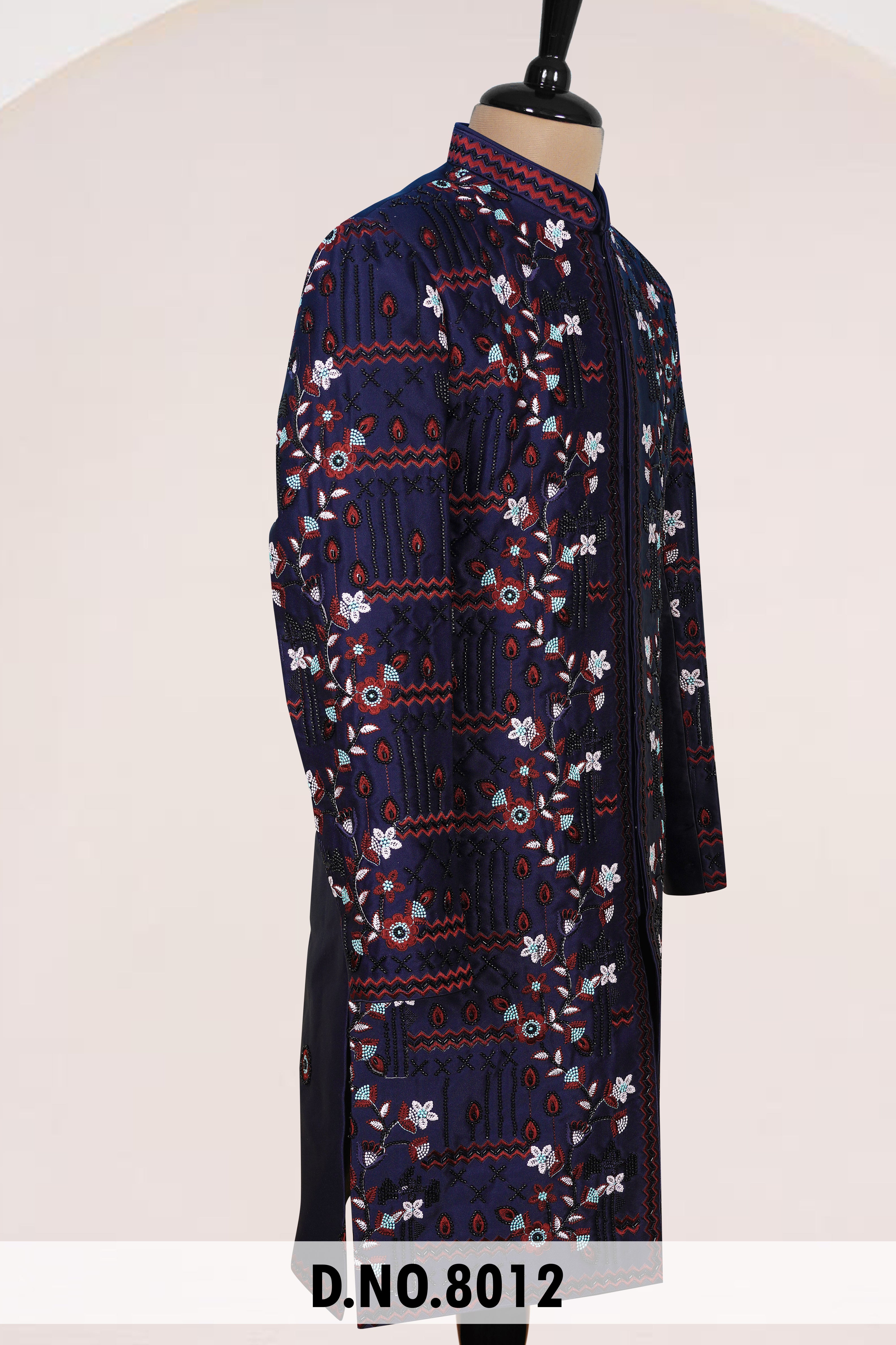 Men Blue TR Lachko Indo Sherwani with Pant – Unstitched Premium Wear