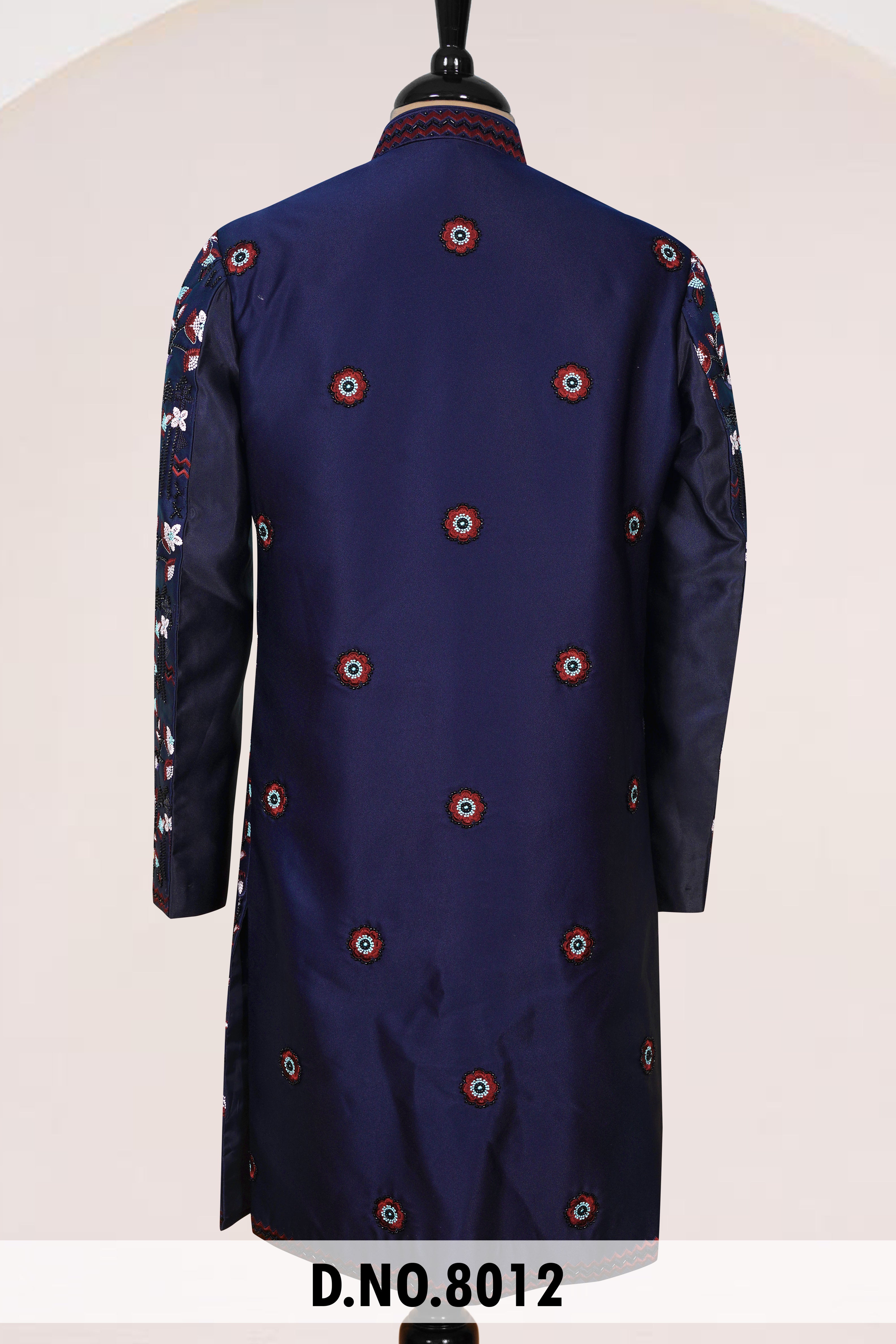 Men Blue TR Lachko Indo Sherwani with Pant – Unstitched Premium Wear