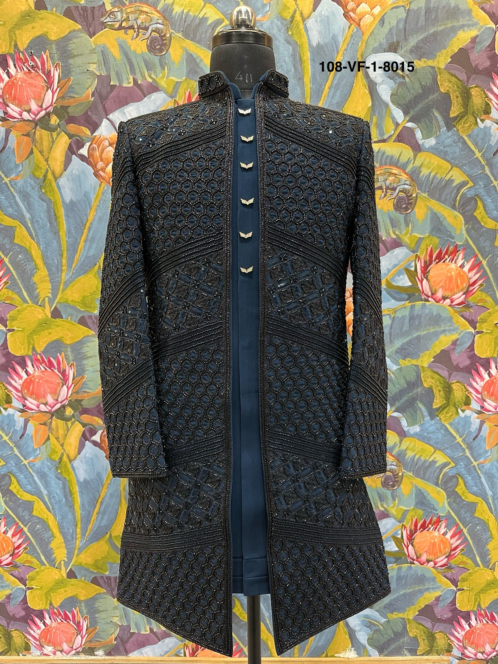 Men Rama TR Lachko Indo Sherwani with Coti & Free Pant – Unstitched Wedding Wear