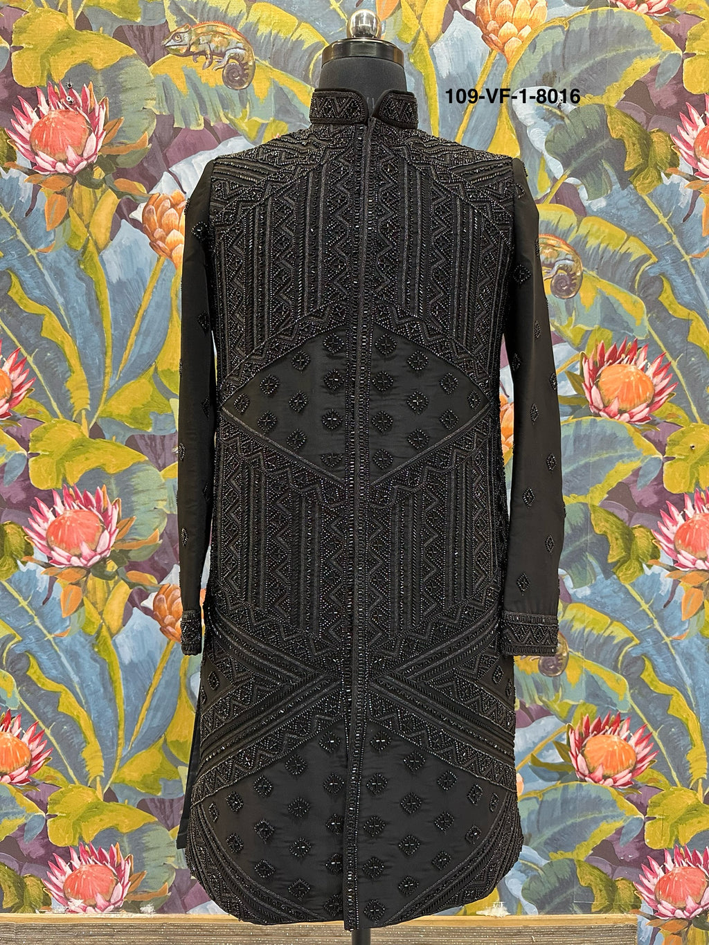 Men Black TR Lachko Indo Sherwani with Pant – Unstitched Wedding Wear