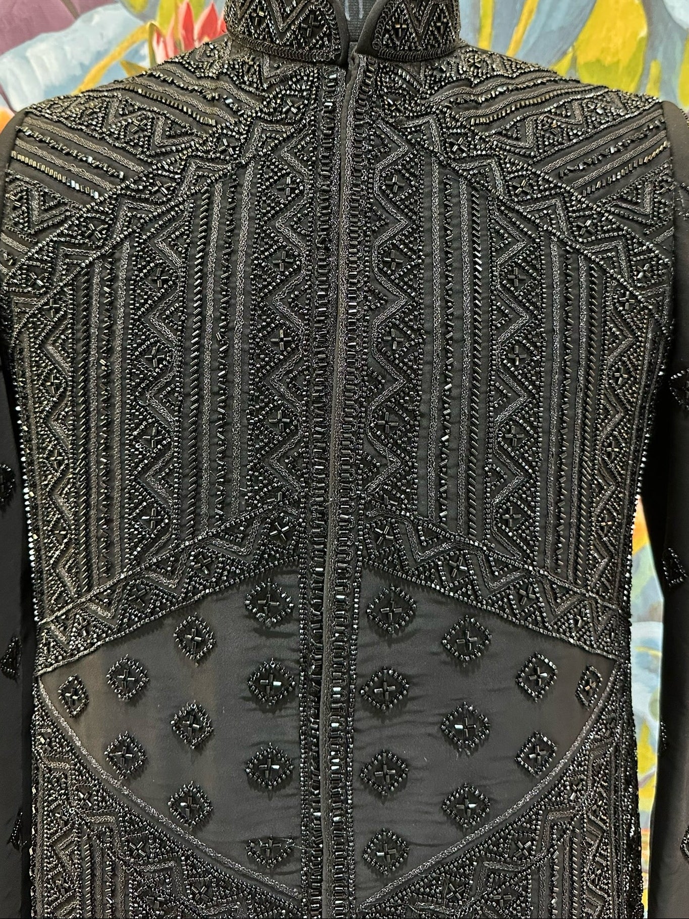 Men Black TR Lachko Indo Sherwani with Pant – Unstitched Wedding Wear