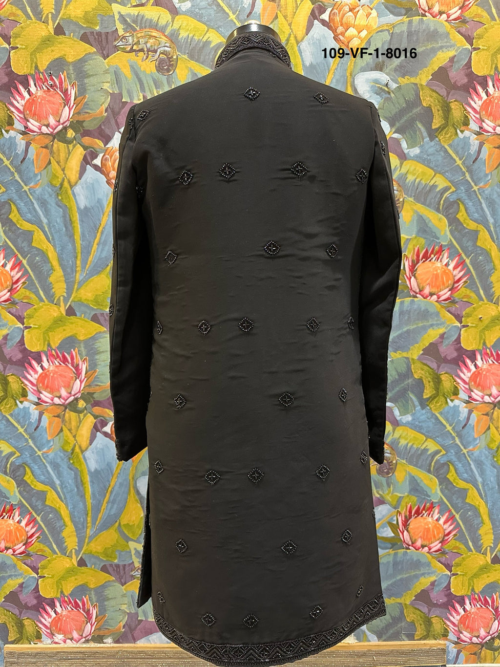 Men Black TR Lachko Indo Sherwani with Pant – Unstitched Wedding Wear